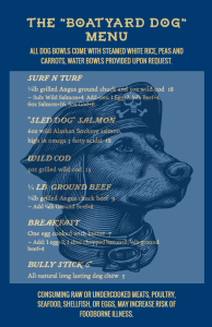 NEW Boatyard Pub Dog Menu
