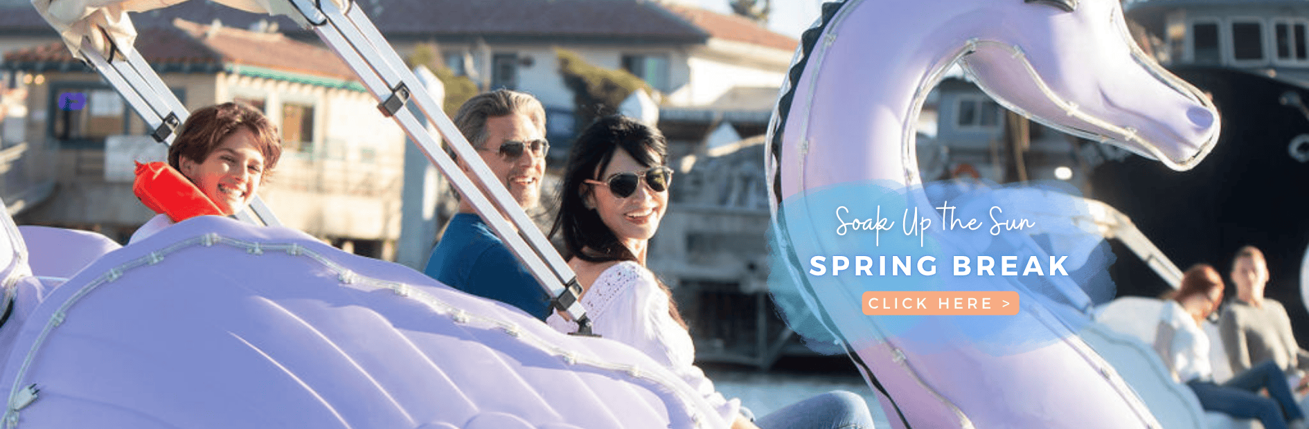 People enjoying a spring break boat ride at Ventura Harbor Village.
