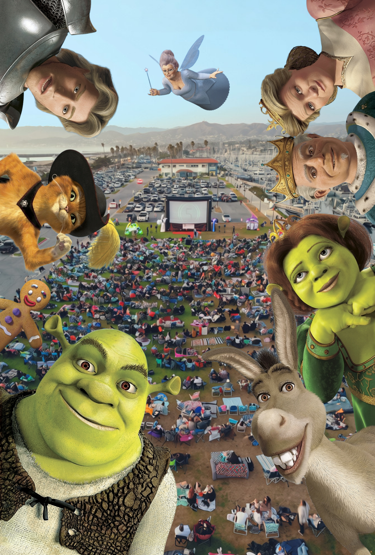characters with movie screen