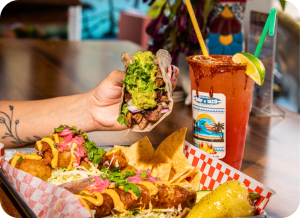Tasty tacos, guacamole, and a Bloody Mary at Ventura Harbor Village.