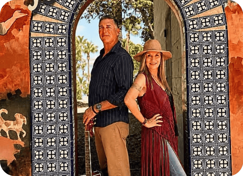 Live music duo Karen & Joe 2.0 Trio performing at Ventura Harbor Village.
